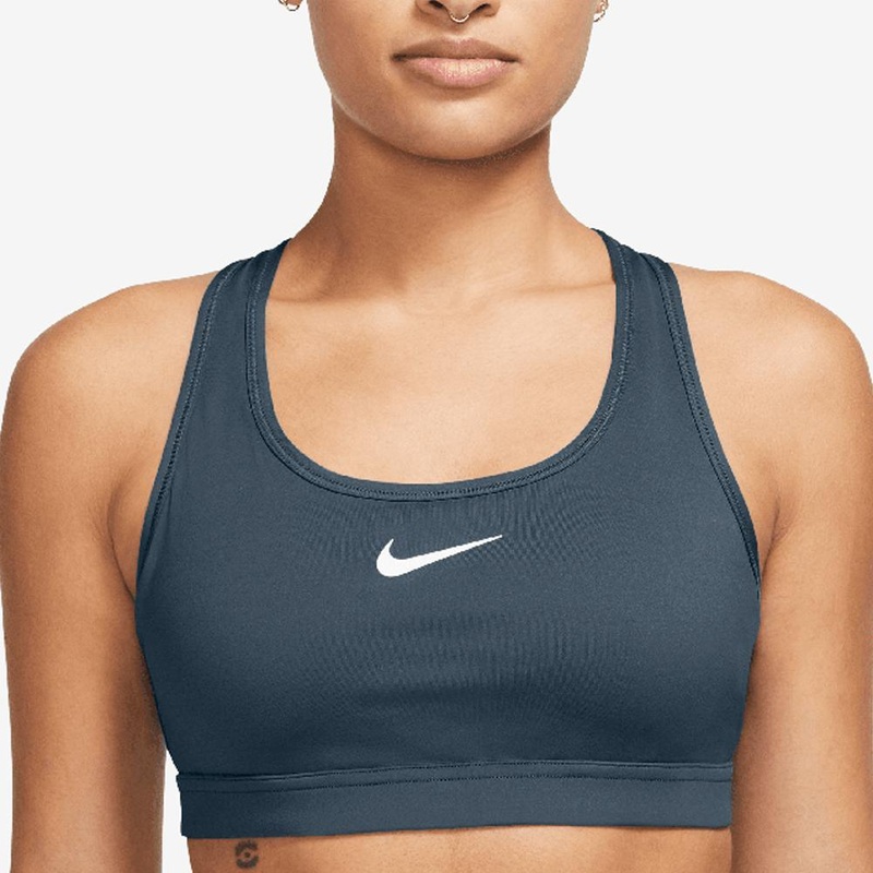 Women’s Swoosh Medium Support Padded Sports Bra Armory Navy and White