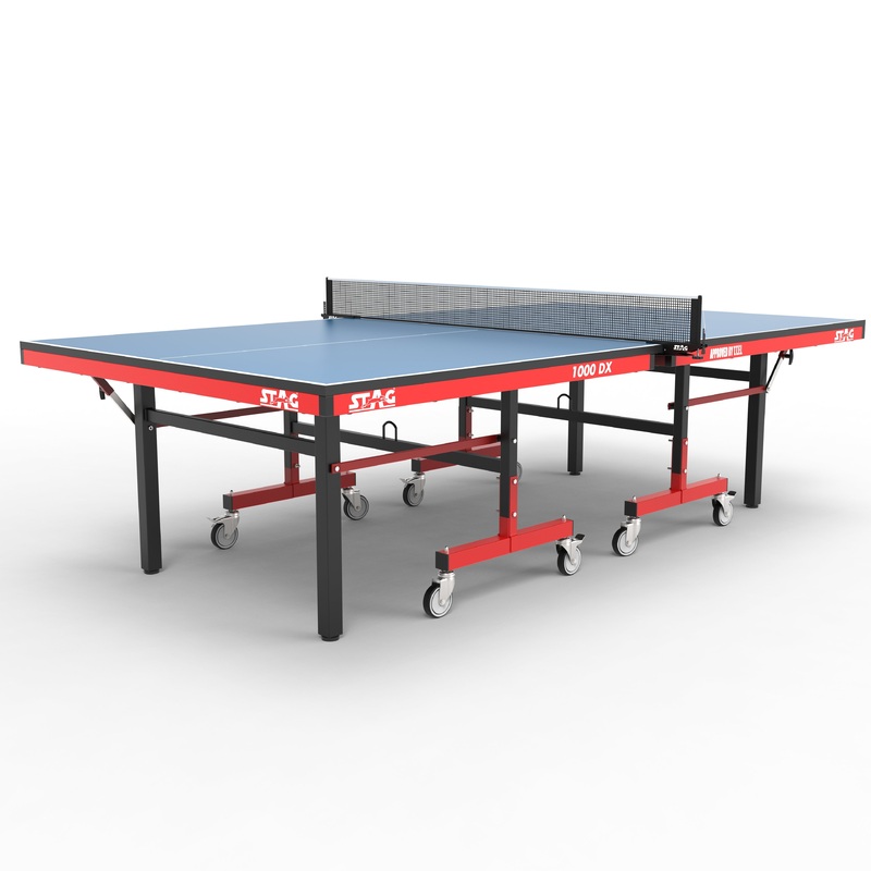 STAG GLOBAL Deluxe 1000 DX Table Tennis Table, 25mm Blue Top | Kibi Sports
