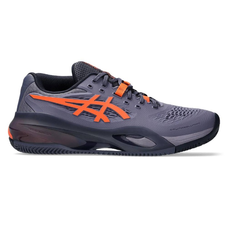 Asics Gel Resolution X Clay Men’s Tennis Shoe (Greyish Purple/Nova Orange)