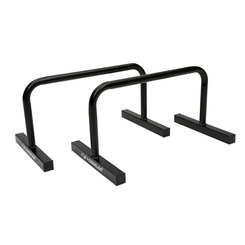COUGAR THE UNBEATABLE Push Up Bar, 12” High Steel Parallettes & Dip Bar | Kibi Sports