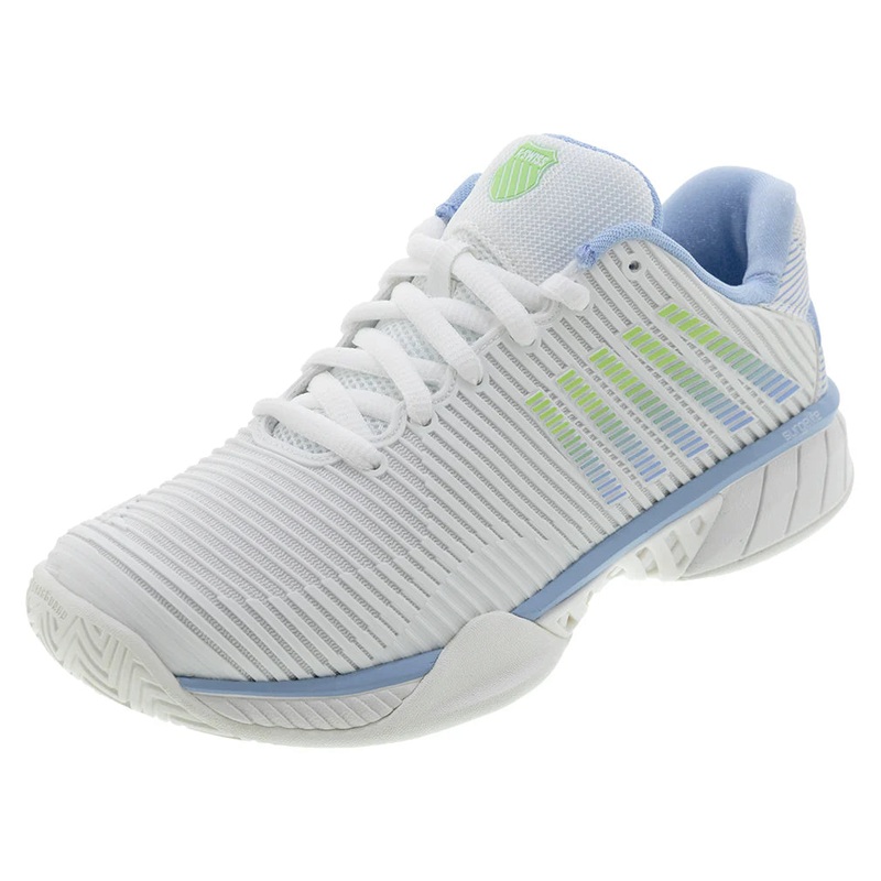 Women`s Hypercourt Express 2 Tennis Shoes Lucent White and Dutch Canal