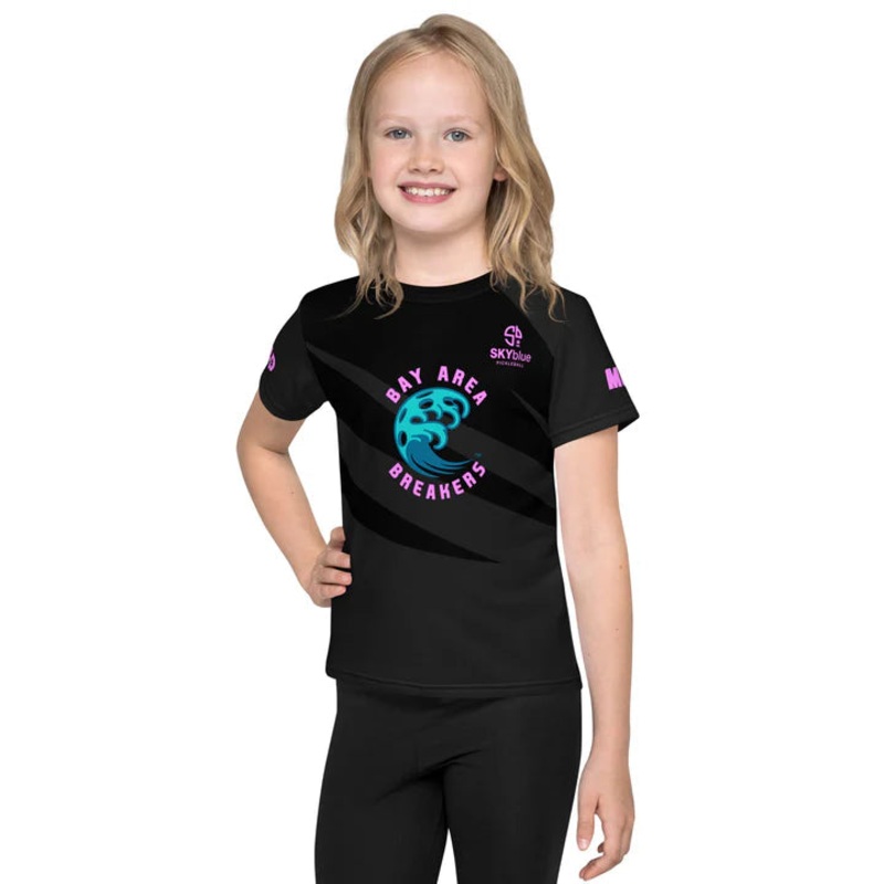 BAY AREA BREAKERS KIDS CREW NECK SHORT SLEEVE SHIRT – BLACK “RIDE THE TIDE”