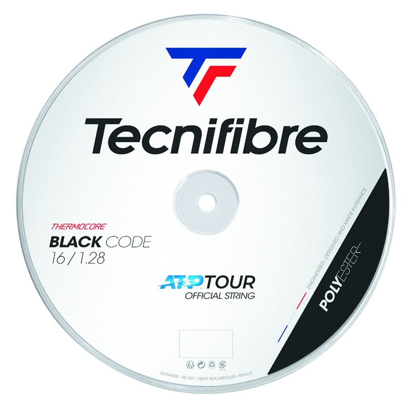 Tecnifibre Black Code 16/1.28 Tennis String Reel (Black)