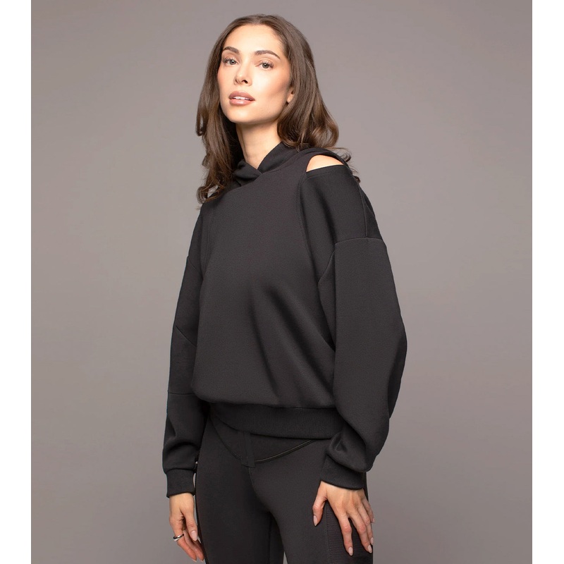 Women’S Evoke Cut-Out Fleece Hoodie Wod Armour | Kibi Sports XS Black