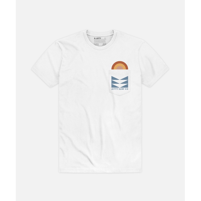Jetty Mens Prism Pocket Tee White Small