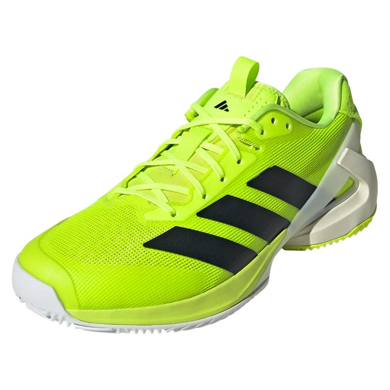 Men`s Adizero Ubersonic 5 Clay Tennis Shoes Lucid Lemon and Core Black