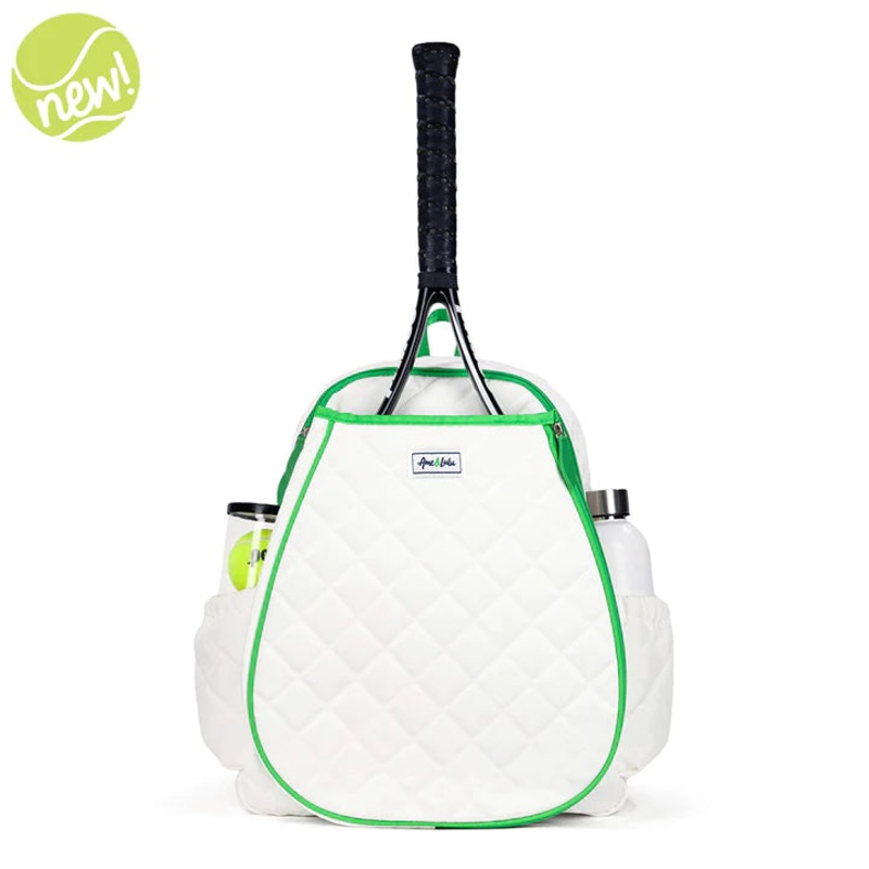 Ame & Lulu Game On Tennis Backpack Quilted White/Green