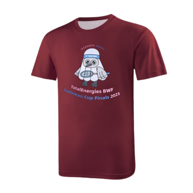 VICTOR 2025 Sudirman Cup Finals UNISEX T-Shirt T-SC2504 D-Wine Red ASIA M (170CM/88A)