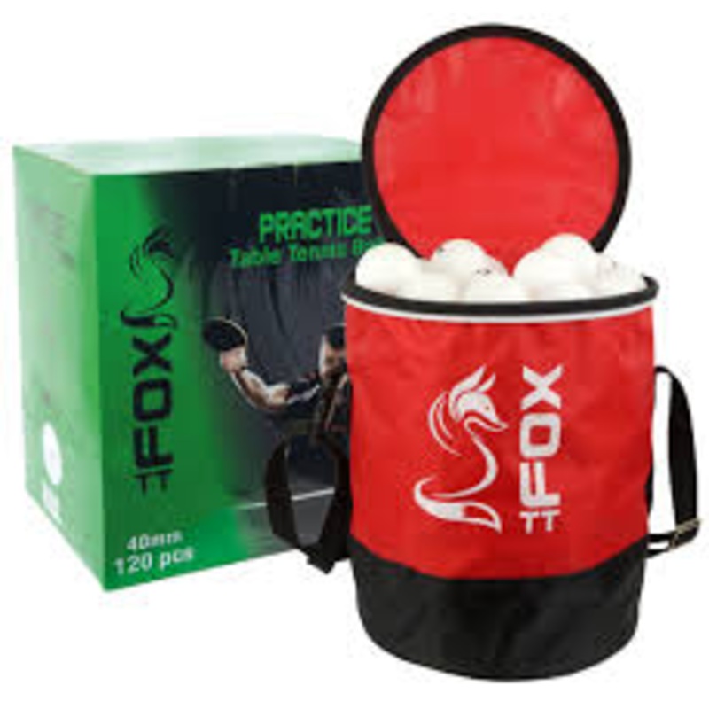 FTT107 Fox TT Practice Table Tennis Balls and Bag x120 RED/WHITE NA