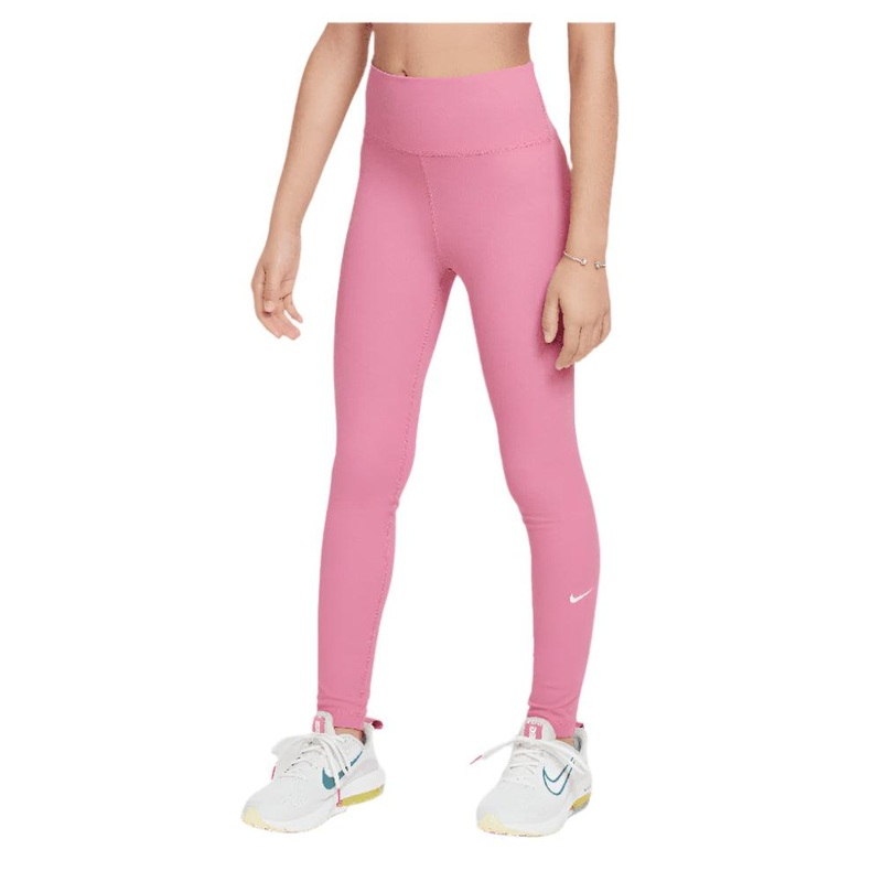 Girls’ One Dri-Fit High Waisted Tennis Leggings Magic Flamingo and White
