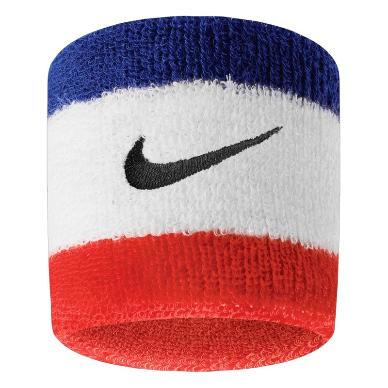 Swoosh Tennis Wristbands 2 Pack Habanero Red and Black