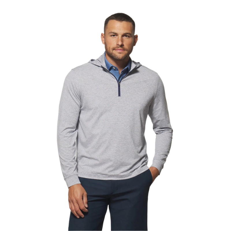 Johnnie-O Men’s Hybrid Performance 1/4 Zip Hoodie Heather Twilight Small