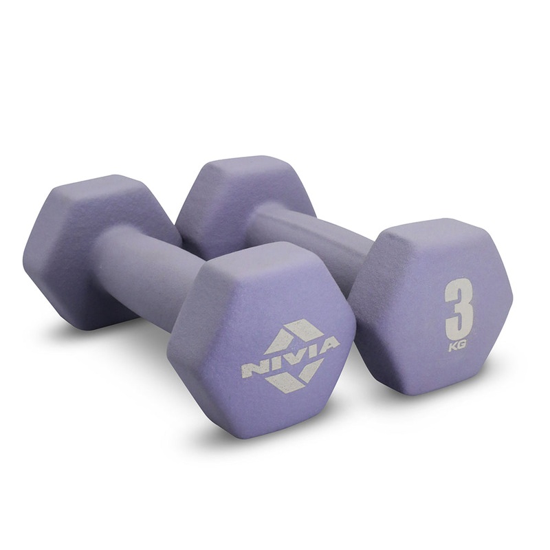 Nivia 3KG Fitness Dumbbell – Pair  | Kibi Sports 3Kg-Light Purple Light Purple