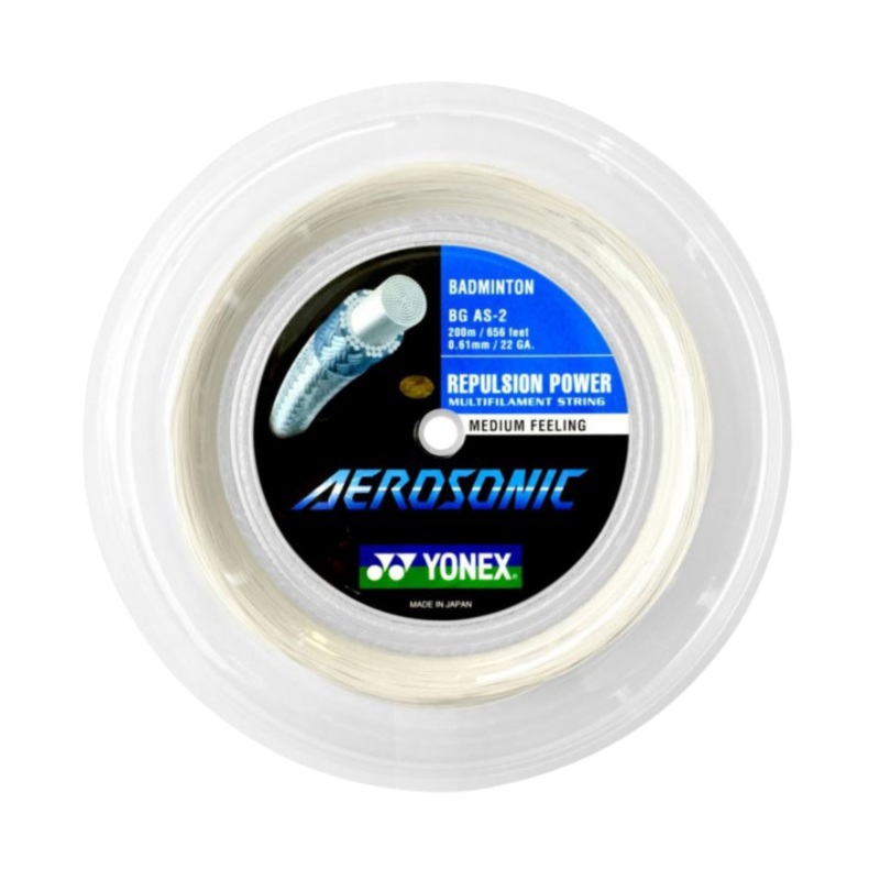 Yonex BG Aerosonic Badminton String (200m Reel) White White 200m Reel