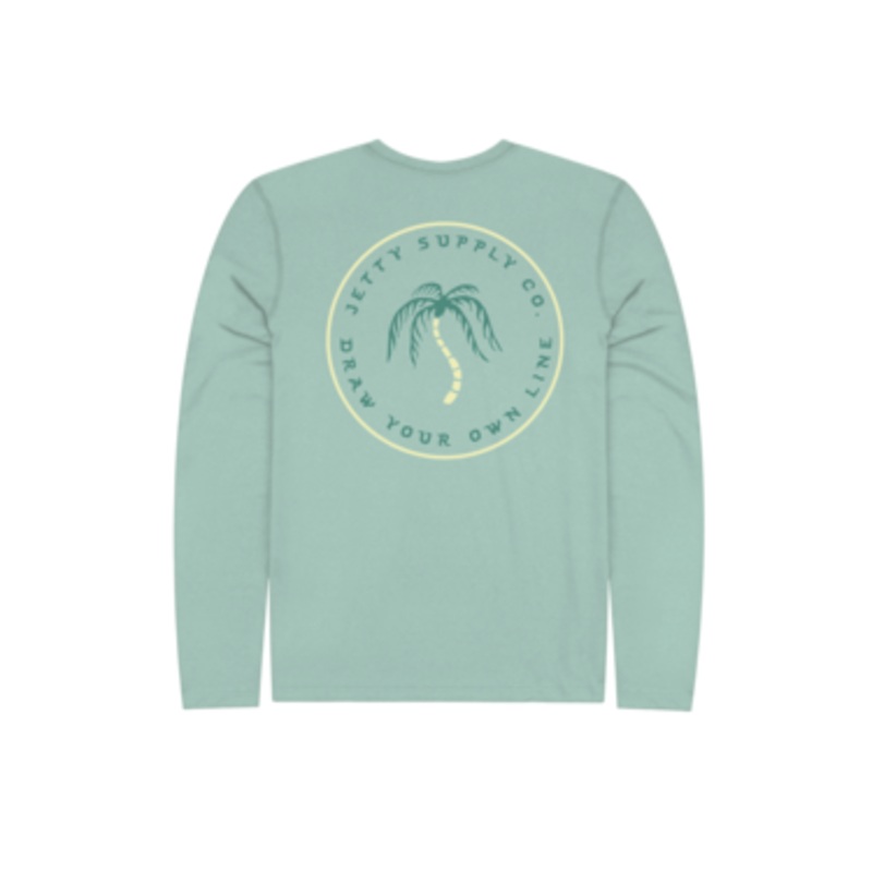 Jetty Mens Squal Uv Long Sleeve Tee Small Mint