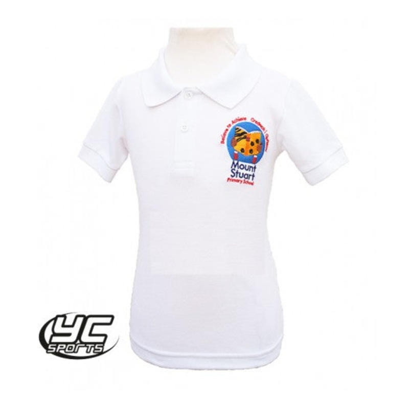 Mount Stuart Primary School Polo (White) 2/3 WHITE