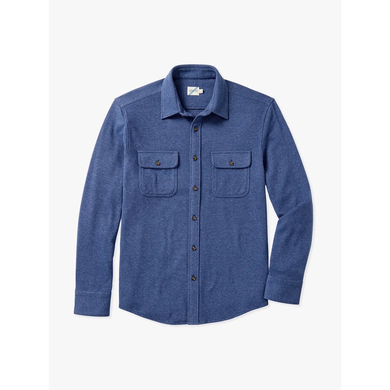 Fair Harbor Mens The Dunewood Flannel Navy Twill-419 Small
