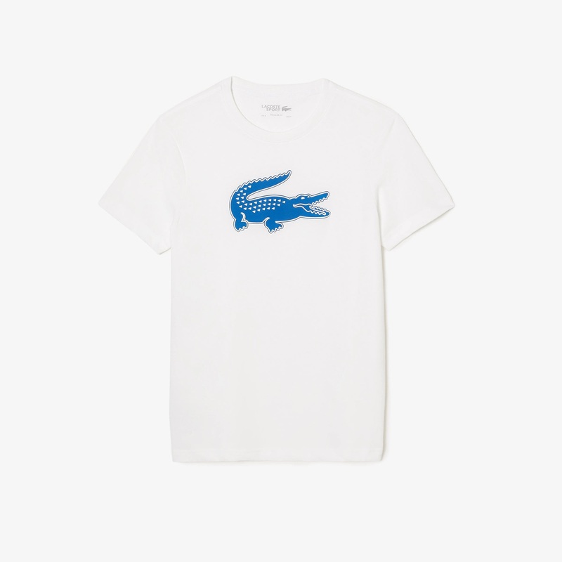 Lacoste TH2042-51 Men’s Croc Jersey T-shirt [White/Blue]