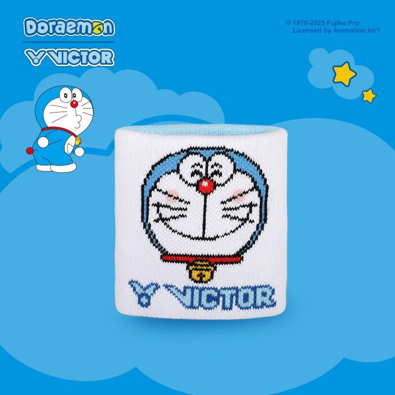 VICTOR x Doraemon Wristband SP507DRM White/Light Blue