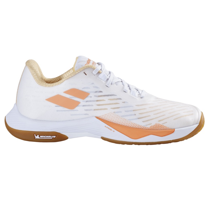 Babolat Shadow Tour 5 Badminton Shoes Women – White/Yellow WHITE/YELLOW UK 7.5