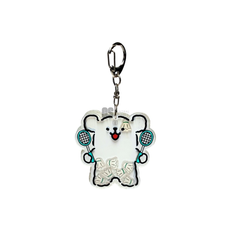 Dog Badminton Keyring