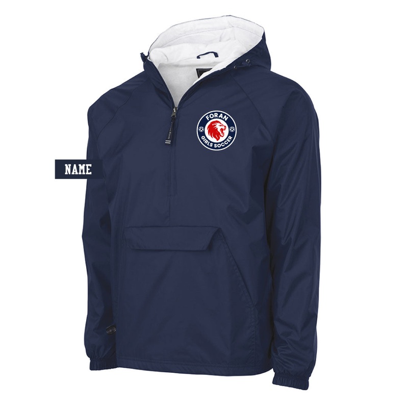Foran Girls Soccer Hooded 1/2 Zip Windjacket Navy Adult S
