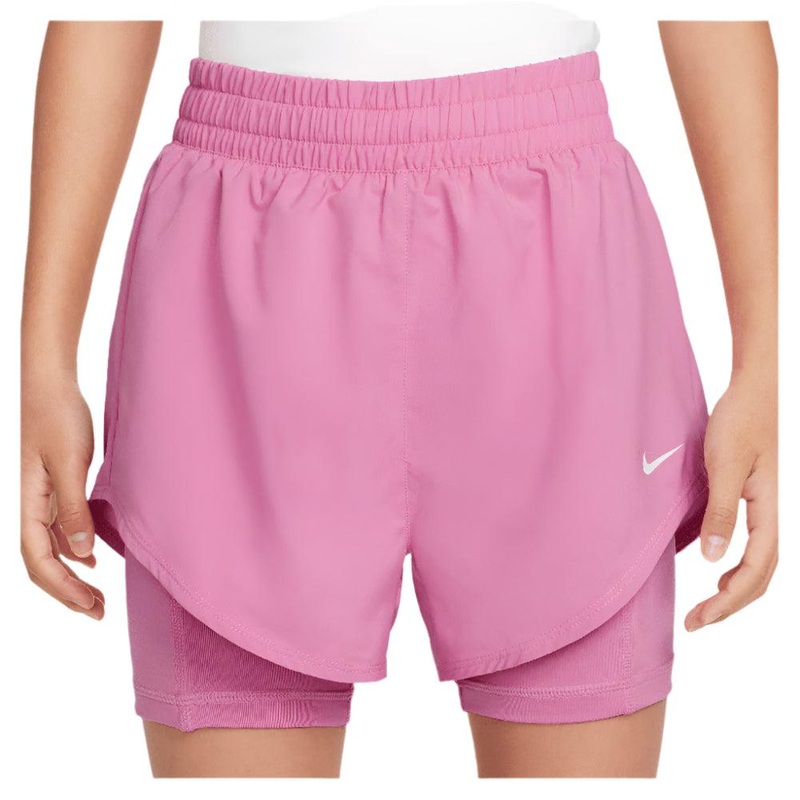 Girls’ One Dri-Fit 2in1 3 inch Tennis Shorts Magic Flamingo and White
