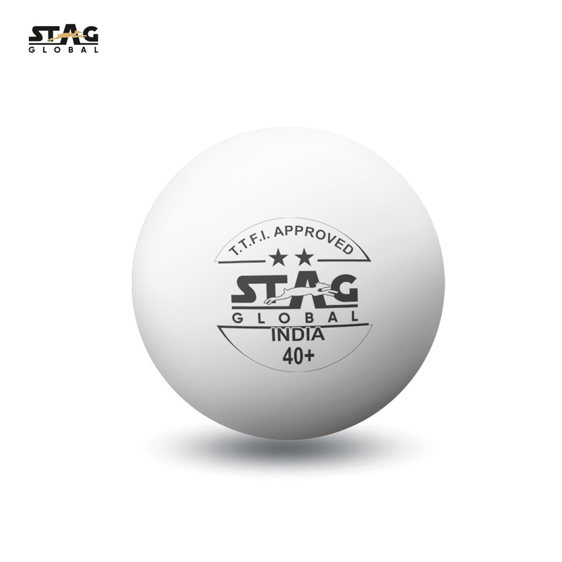 STAG GLOBAL 2 Star Plastic Table Tennis Ball White |Kibi SPorts Pack of 12