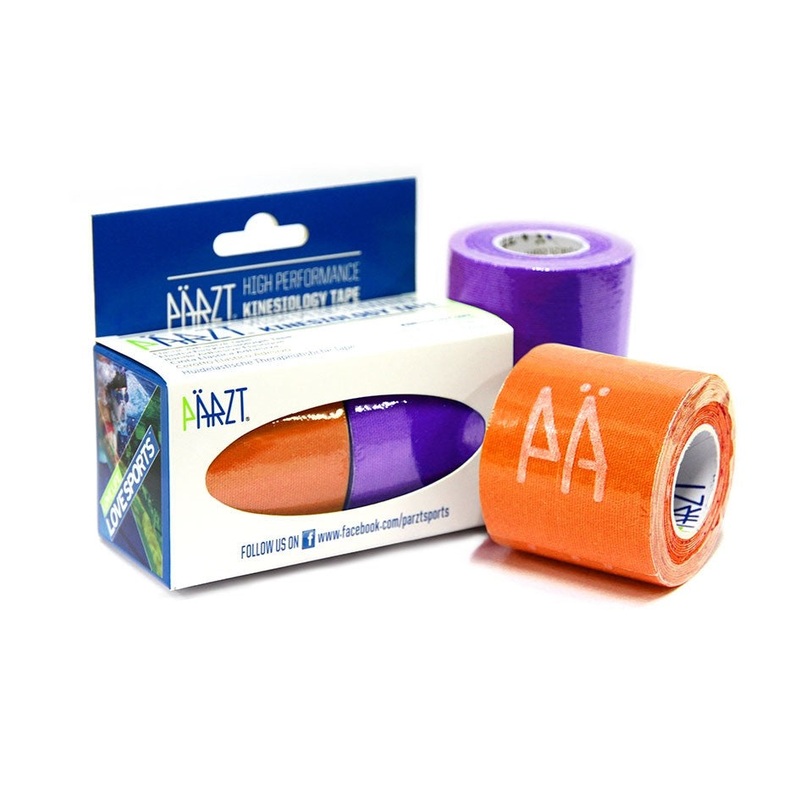 PARZT Double Rolls 2×2.75mX5cm Cotton Kinesiology Tape Orange Purple