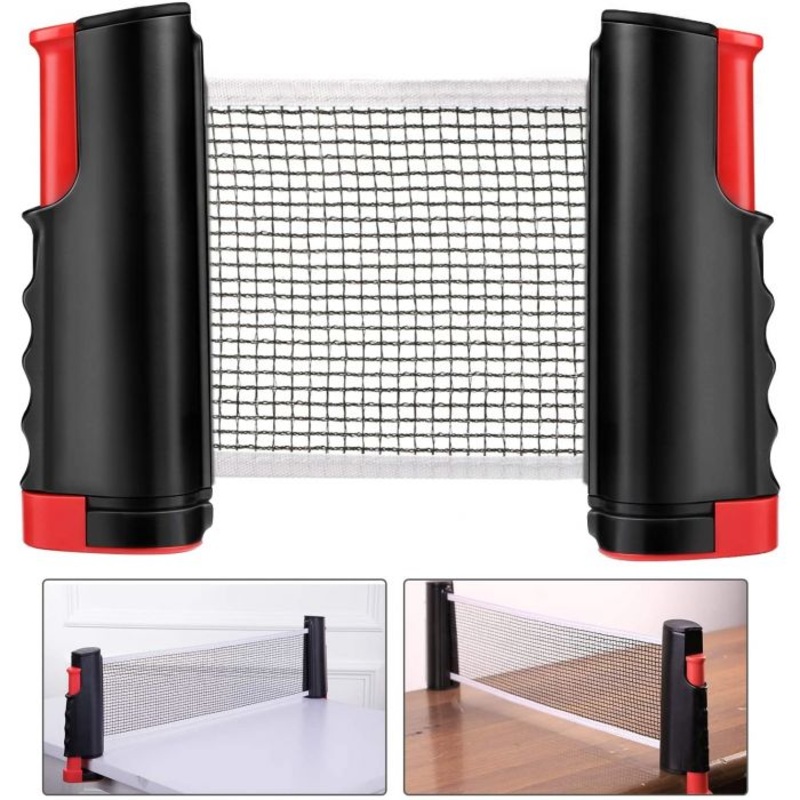 Filet rtractable ping pong noir/rouge