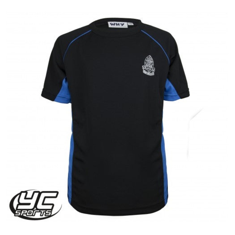 Mary Immaculate High School Regular Fit PE T-Shirt JS 9/10 BLACK/SKY