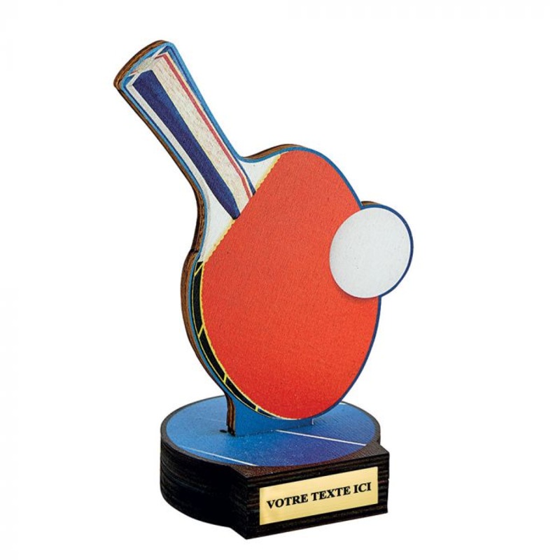 Trophe bois tennis de table 20 cm