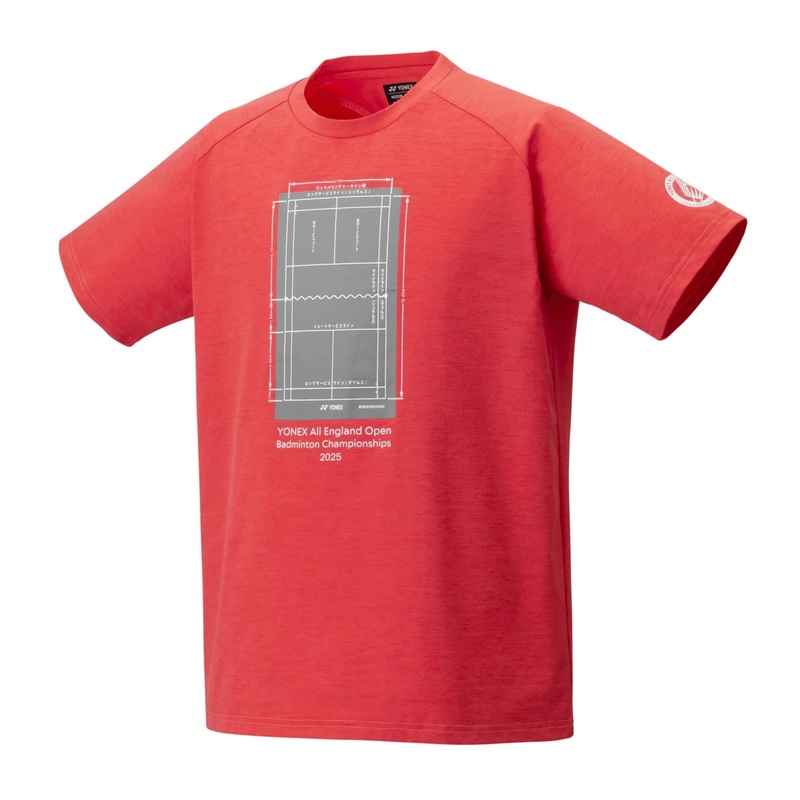 YOB25003EX YONEX All England 2025 Badminton Sports Shirt YOB25001EX Coral Red UNISEX ASIA S / EU XS / US XXS / JP S