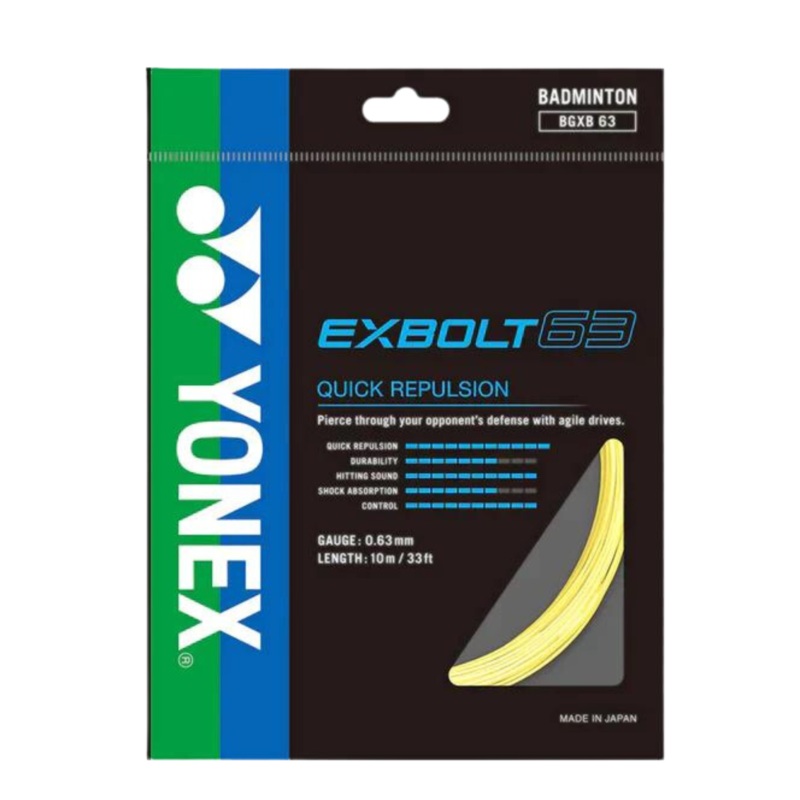 Yonex Exbolt 63 Badminton String (10m Set) Yellow Yellow 10m Set