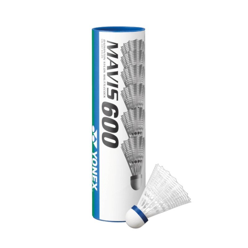 YONEX Mavis 600 (Tube 6) Nylon Shuttlecocks White GREEN CAP: SLOW / 22C~33C