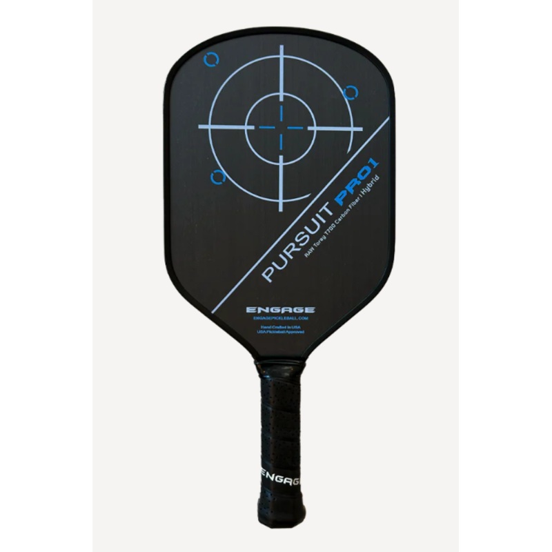 Engage Pursuit Pro1 Hybrid Raw T700 Carbon Fiber Pickleball Paddle Carbon Sky