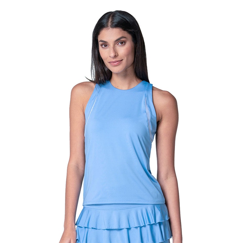 Lucky In Love High Neck Action Womens Tennis Tank with Bra