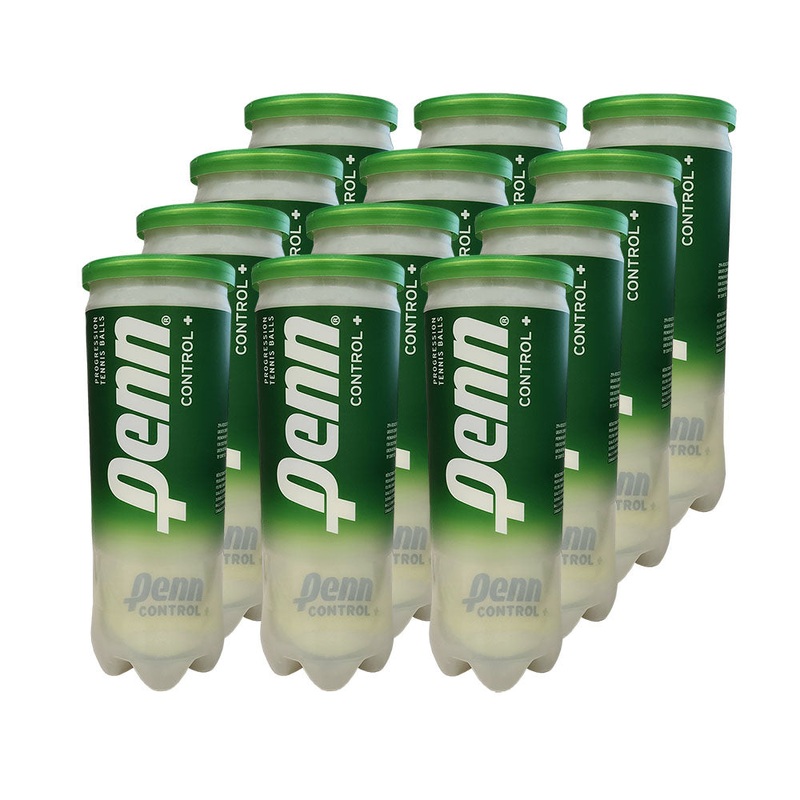 Penn Control Plus 78′ Green Felt Junior Tennis Balls – 12 Can Case