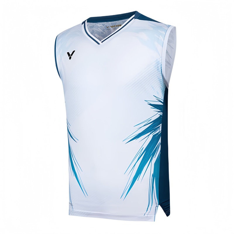 VICTOR Tournament Series (LZJ Exclusive) Unisex Sleeveless Top T-50008-AF White/Blue ASIA L (175/88Y)