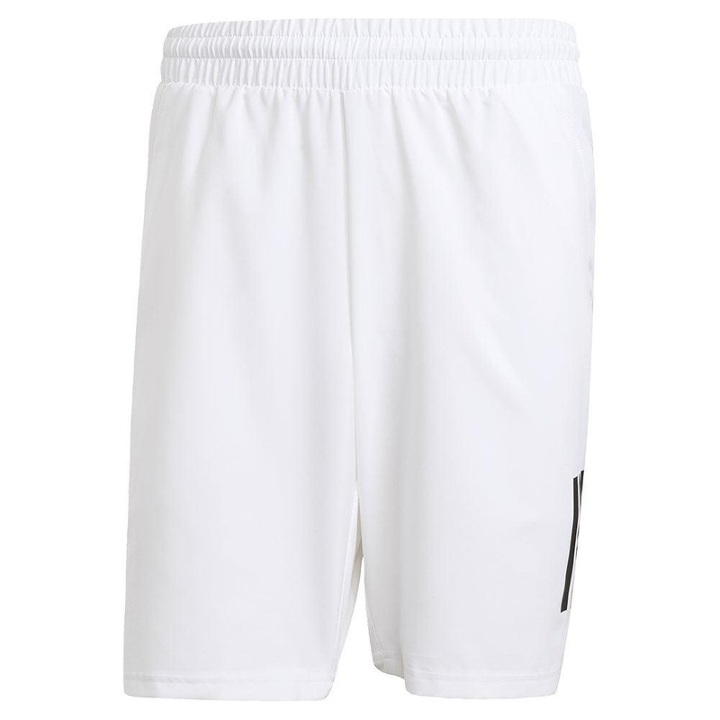 Men`s Club 3 Stripe 7 inch Tennis Short White