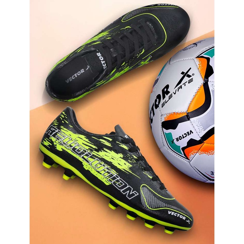 Vector X Revolution Designr Upper Football Shoe/Stud for Men | KIBI Sports 5 UK Black-Green