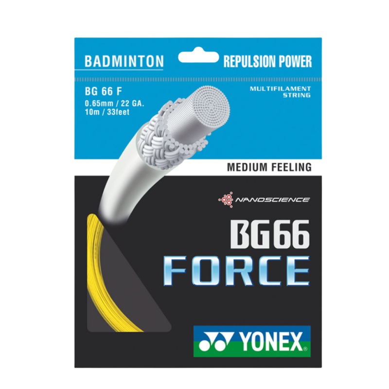 Yonex BG66 Force String (10m Set) Yellow Yellow 10m Set