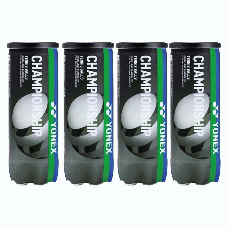 Yonex Championship Tennis Balls (Pack of 4 Cans, 12 Balls)  Triple Point Sports