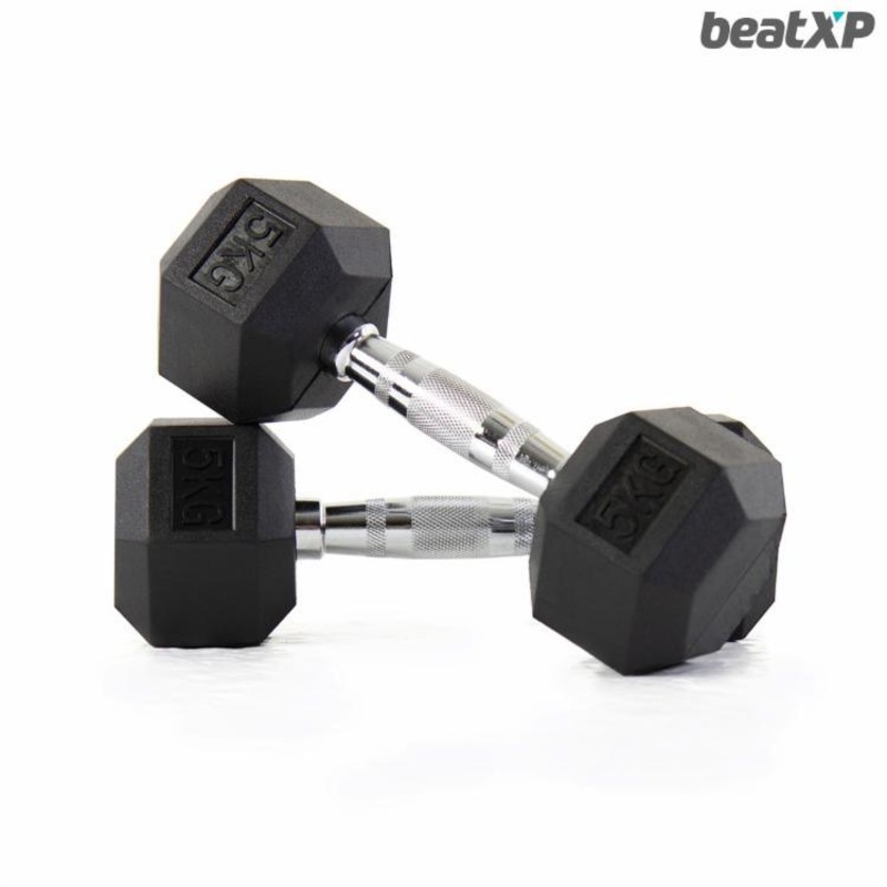 Rubber Coated Hexa Dumbbell Set | KIBI Sports 2.5Kg