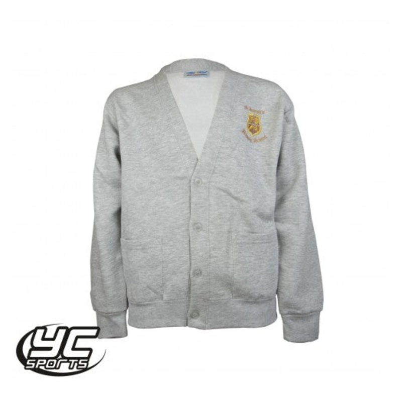 St Josephs Primary School Cardigan 2/3 LIGHT GREY