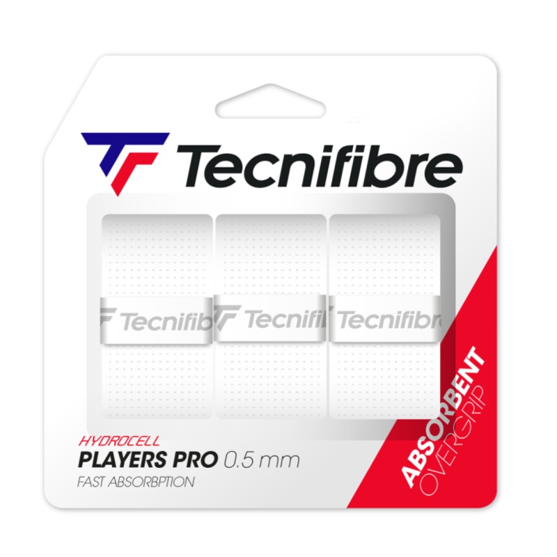 Tecnifibre Players Pro Overgrip 3 Pack (White)