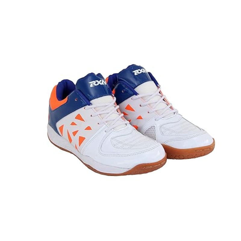 RXN Net Kill Badminton Shoes for Mens | Kibi Sports White/Orange 2