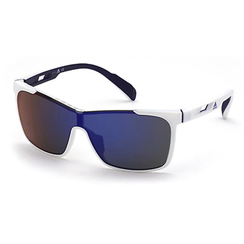 Unisex Active Mirror Sunglasses White and Blue