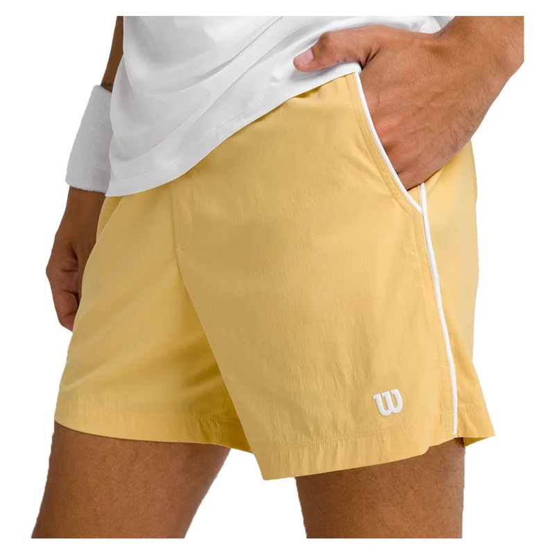 Men`s 6 inch Unlined Volley Tennis Shorts Golden