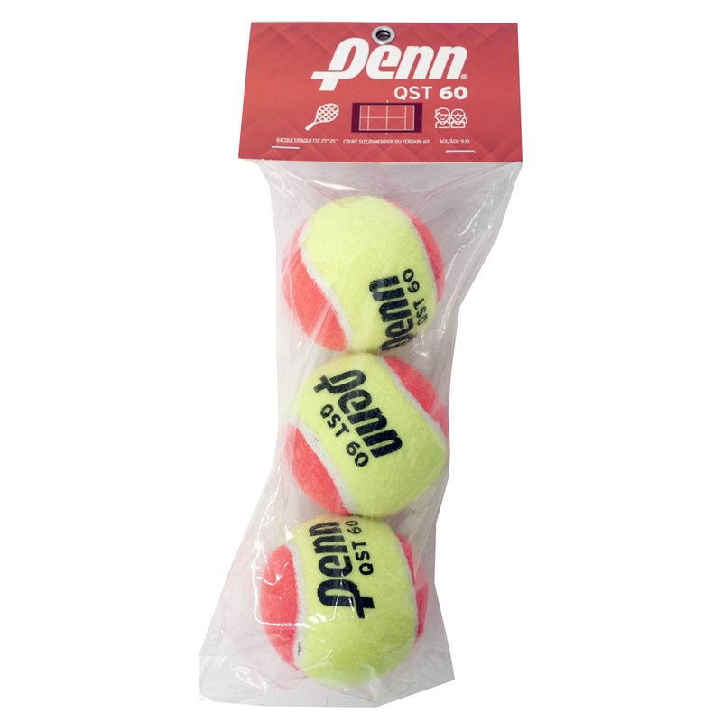 Penn QST 60 Quick Start Orange Felt Junior Tennis Balls 3-Pack